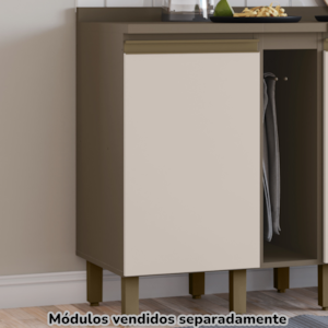 Balcão Com Tampo 1 Porta 40 cm Connect Duna Cristal Henn