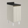 Balcao Com Tampo 1 Porta 40 cm MDF 12218 Bianco Toq Bianco Toq Nicioli