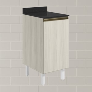 Balcao Com Tampo 1 Porta 40 cm MDF 12218 Bianco Toq Bianco Toq Nicioli