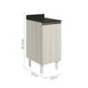 Balcao Com Tampo 1 Porta 40 cm MDF 12218 Bianco Toq Bianco Toq Nicioli