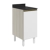 Balcao Com Tampo 1 Porta 40 cm MDF 12218 Bianco Toq Branco Uv Nicioli