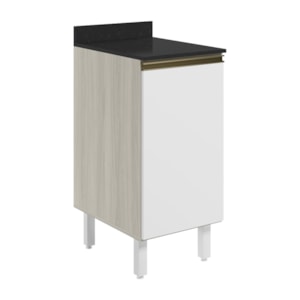 Balcao Com Tampo 1 Porta 40 cm MDF 12218 Bianco Toq Branco Uv Nicioli