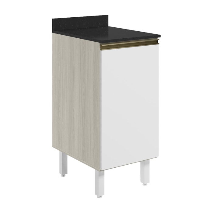 Balcao Com Tampo 1 Porta 40 cm MDF 12218 Bianco Toq Branco Uv Nicioli