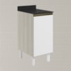 Balcao Com Tampo 1 Porta 40 cm MDF 12218 Bianco Toq Branco Uv Nicioli