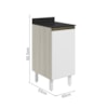 Balcao Com Tampo 1 Porta 40 cm MDF 12218 Bianco Toq Branco Uv Nicioli