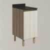 Balcao Com Tampo 1 Porta 40 cm MDF 12218 Carvalho Toq Bianco Toq Nicioli