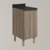 Balcao Com Tampo 1 Porta 40 cm MDF 12218 Carvalho Toq Carvalho Toq Nicioli
