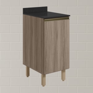 Balcao Com Tampo 1 Porta 40 cm MDF 12218 Carvalho Toq Carvalho Toq Nicioli