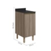 Balcao Com Tampo 1 Porta 40 cm MDF 12218 Carvalho Toq Carvalho Toq Nicioli
