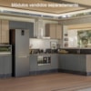 Balcao Com Tampo 1 Porta 40 cm MDF 12218 Carvalho Toq Chumbo Nicioli