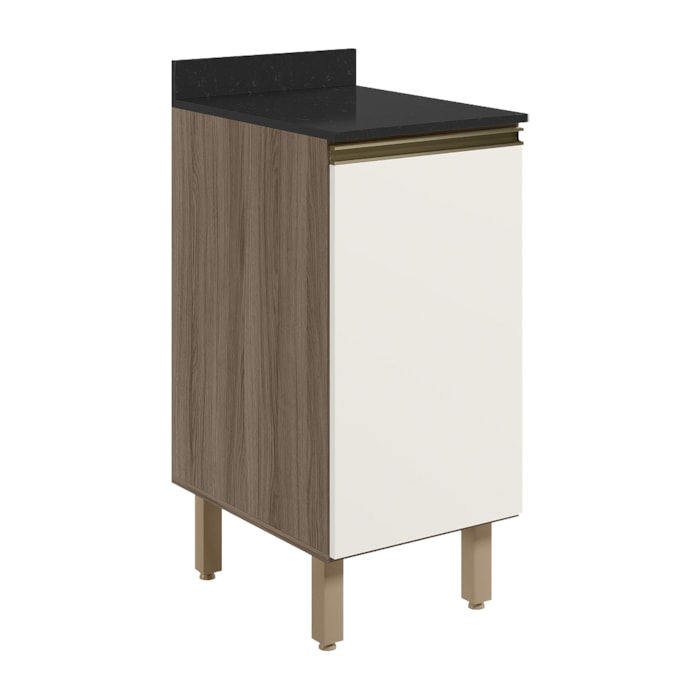 Balcao Com Tampo 1 Porta 40 cm MDF 12218 Carvalho Toq Off White Cetim Nicioli