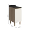 Balcao Com Tampo 1 Porta 40 cm MDF 12218 Carvalho Toq Off White Cetim Nicioli