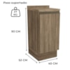 Balcao Com Tampo 1 Porta 40 cm MDP Maxxi G741 Nogal Kappesberg