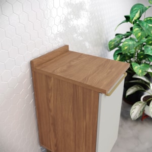 Balcao Com Tampo 1 Porta 40 cm Requinte Nature Areia Henn