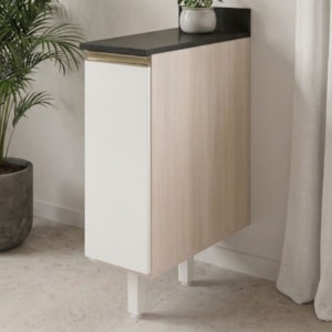 Balcão Com Tampo 1 Porta MDF 20 cm Kali 1679622 Bianco TOQ Branco Nicioli