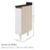 Balcão Com Tampo 1 Porta MDF 20 cm Kali 1679622 Bianco TOQ Branco Nicioli