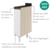 Balcão Com Tampo 1 Porta MDF 20 cm Kali 1679622 Bianco TOQ Branco Nicioli