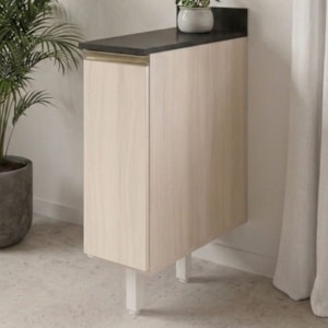 Balcão Com Tampo 1 Porta MDF 20 cm Kali 1679622 Bianco TOQ Nicioli