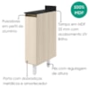 Balcão Com Tampo 1 Porta MDF 20 cm Kali 1679622 Bianco TOQ Nicioli