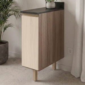 Balcão Com Tampo 1 Porta MDF 20 cm Kali 1679622 Carvalho TOQ Bianco Nicioli
