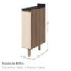 Balcão Com Tampo 1 Porta MDF 20 cm Kali 1679622 Carvalho TOQ Bianco Nicioli