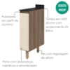 Balcão Com Tampo 1 Porta MDF 20 cm Kali 1679622 Carvalho TOQ Bianco Nicioli