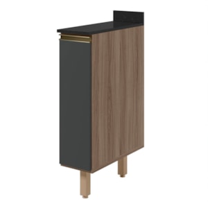 Balcão Com Tampo 1 Porta MDF 20 cm Kali 1679622 Carvalho TOQ Chumbo Nicioli