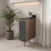 Balcão Com Tampo 1 Porta MDF 20 cm Kali 1679622 Carvalho TOQ Chumbo Nicioli