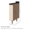 Balcão Com Tampo 1 Porta MDF 20 cm Kali 1679622 Carvalho TOQ Off White Nicioli