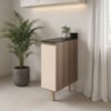 Balcão Com Tampo 1 Porta MDF 20 cm Kali 1679622 Carvalho TOQ Off White Nicioli