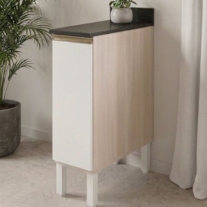 Balcão Com Tampo 1 Porta MDF 30 cm Kali 1221722 Bianco TOQ Branco Nicioli