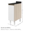 Balcão Com Tampo 1 Porta MDF 30 cm Kali 1221722 Bianco TOQ Branco Nicioli