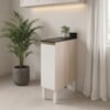 Balcão Com Tampo 1 Porta MDF 30 cm Kali 1221722 Bianco TOQ Branco Nicioli