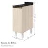 Balcão Com Tampo 1 Porta MDF 30 cm Kali 1221722 Bianco TOQ Nicioli