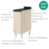 Balcão Com Tampo 1 Porta MDF 30 cm Kali 1221722 Bianco TOQ Nicioli