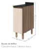 Balcão Com Tampo 1 Porta MDF 30 cm Kali 1221722 Carvalho TOQ Bianco Nicioli
