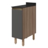 Balcão Com Tampo 1 Porta MDF 30 cm Kali 1221722 Carvalho TOQ Chumbo Nicioli