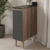 Balcão Com Tampo 1 Porta MDF 30 cm Kali 1221722 Carvalho TOQ Chumbo Nicioli