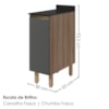 Balcão Com Tampo 1 Porta MDF 30 cm Kali 1221722 Carvalho TOQ Chumbo Nicioli