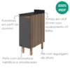 Balcão Com Tampo 1 Porta MDF 30 cm Kali 1221722 Carvalho TOQ Chumbo Nicioli