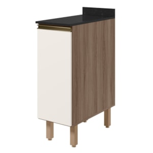 Balcão Com Tampo 1 Porta MDF 30 cm Kali 1221722 Carvalho TOQ Off White Nicioli