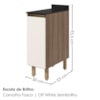 Balcão Com Tampo 1 Porta MDF 30 cm Kali 1221722 Carvalho TOQ Off White Nicioli