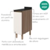 Balcão Com Tampo 1 Porta MDF 30 cm Kali 1221722 Carvalho TOQ Off White Nicioli