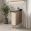 Balcão Com Tampo 1 Porta MDF 30 cm Kali 1221722 Carvalho TOQ Off White Nicioli
