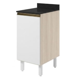 Balcão Com Tampo 1 Porta MDF 40 cm Kali 1221822 Bianco TOQ Branco Nicioli