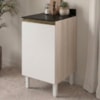 Balcão Com Tampo 1 Porta MDF 40 cm Kali 1221822 Bianco TOQ Branco Nicioli