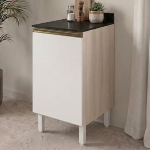 Balcão Com Tampo 1 Porta MDF 40 cm Kali 1221822 Bianco TOQ Branco Nicioli