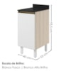 Balcão Com Tampo 1 Porta MDF 40 cm Kali 1221822 Bianco TOQ Branco Nicioli