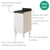 Balcão Com Tampo 1 Porta MDF 40 cm Kali 1221822 Bianco TOQ Branco Nicioli