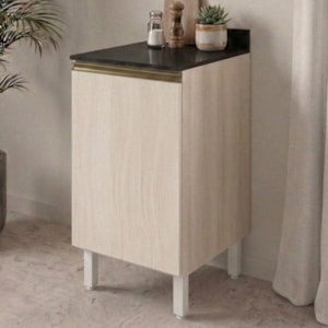 Balcão Com Tampo 1 Porta MDF 40 cm Kali 1221822 Bianco TOQ Nicioli